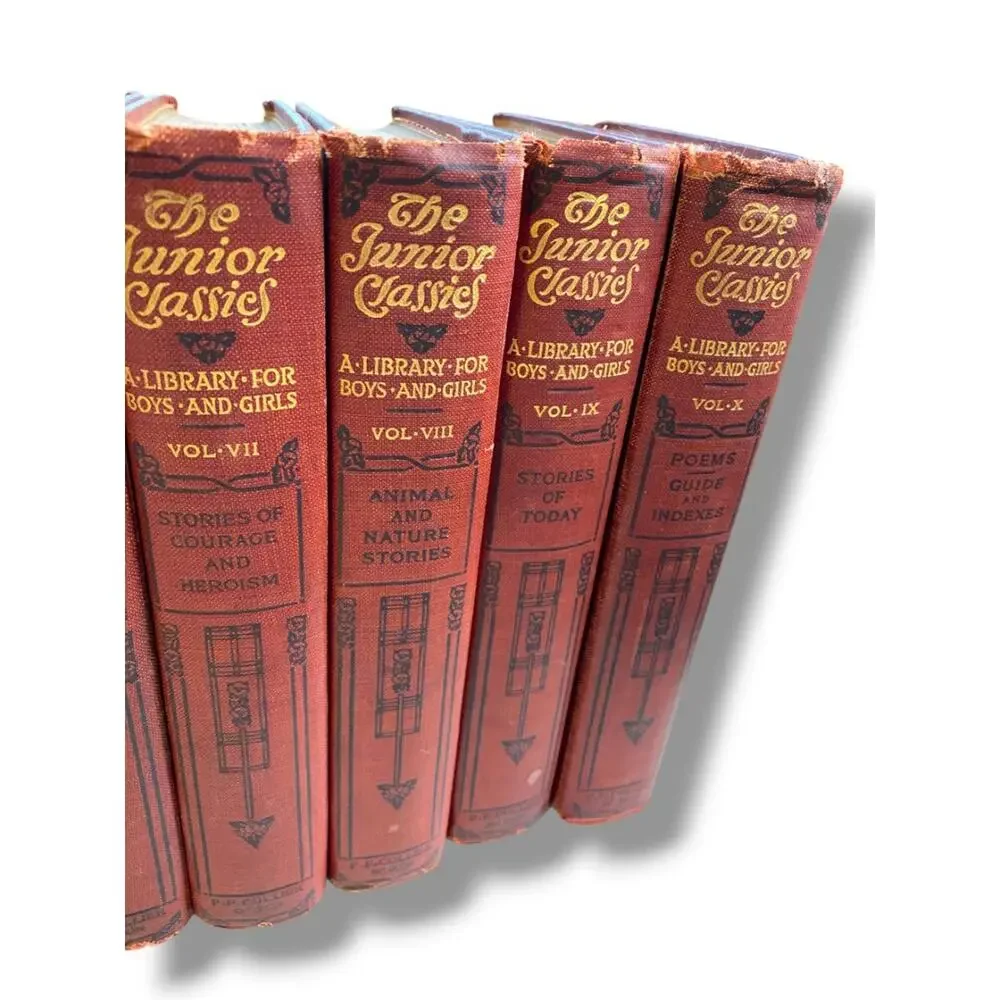 The Junior Classics A Library for Boys and Girls Lot of 10 Volumes 1918 Collier